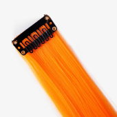 Прядь для волос цветная на заколке 5 гр Оранжевый 50х3,3см уп2