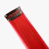 Прядь для волос цветная на заколке 5 гр Красный 50х3,3см уп2