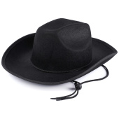Шляпа фетр Ковбой со шнурком для затягивания Черный