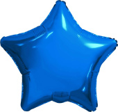 Шар фольга без рисунка 9" звезда Синяя металлик AG