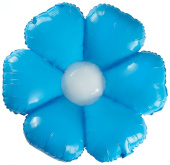 Шар фольга фигура Цветок Ромашка Голубой 30'' 76см FL