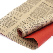 Бумага крафт рулон 0,70х9,14м Газета New York Times Красный