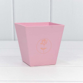 Коробка для цветов Ваза Тиснение Цветок Розовый 10 7х10 6х7 2см 1шт