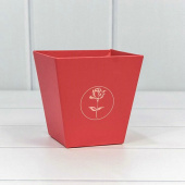 Коробка для цветов Ваза Тиснение Цветок Красный 10 7х10 6х7 2см 1шт