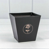 Коробка для цветов Ваза Тиснение Цветок Черный 10 7х10 6х7 2см 1шт 720111 1