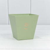 Коробка для цветов Ваза Тиснение Цветок Зеленый 10 7х10 6х7 2см 1шт