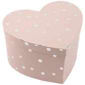 Коробка сердце Конфетти розовый металлик 17,5x15x10см 1 штука