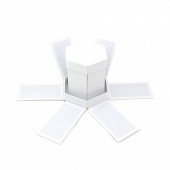 Коробка шестиугольник раскладной Удивление Белый 13,7х13,7х14,5см 1 штука