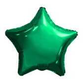 Шар фольга без рисунка 9" звезда Зеленая Green металлик AG