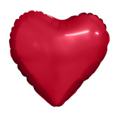 Шар фольга без рисунка 09"/AG сердце Красный в упаковке 5шт