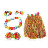 Набор карнавальный Гавайи юбка 60см, ожерелье, браслеты на руки и ноги 4 пр.