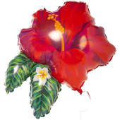 Шар фольга фигура Цветок тропический красный 30" 76см BT