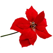 Цветы Пуансеттия красная 21см