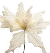 Цветы Пуансеттия Люкс Текстиль Белая, ø25см