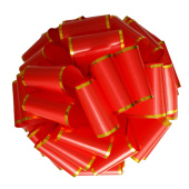Бант шар 90мм Гигант Красный с золотой полоской