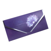 Конверт для денег текстура бархата Волшебный цветок Фиолетовый металлик 1шт