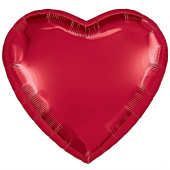 Шар фольга без рисунка 36" сердце Красный металлик SLIM AG