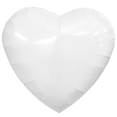 Шар фольга без рисунка 36" сердце Белый SLIM AG