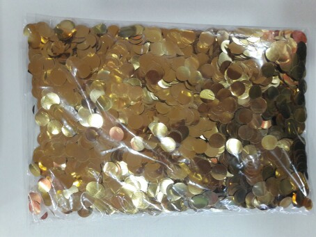 Конфетти Круг фольга 1,0см Золото 50г