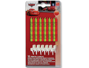 Свеча для торта с держателем Тачки (уп24)