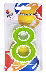 Свеча для торта Цифра В белой окантовке "8"