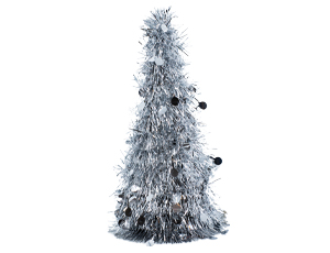 Елка серебряная настольная 26см