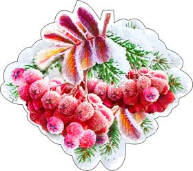 Украшение на скотче Рябина в инее