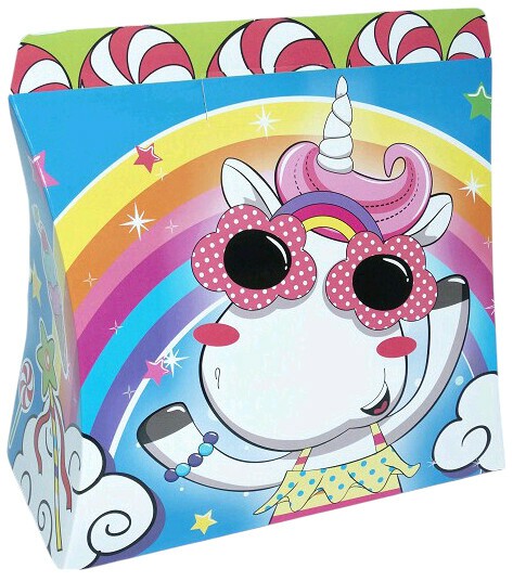 Коробка сборная большая сумка Единорог с очками 24х25см