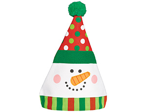 Колпак текстиль Забавный снеговик 34см