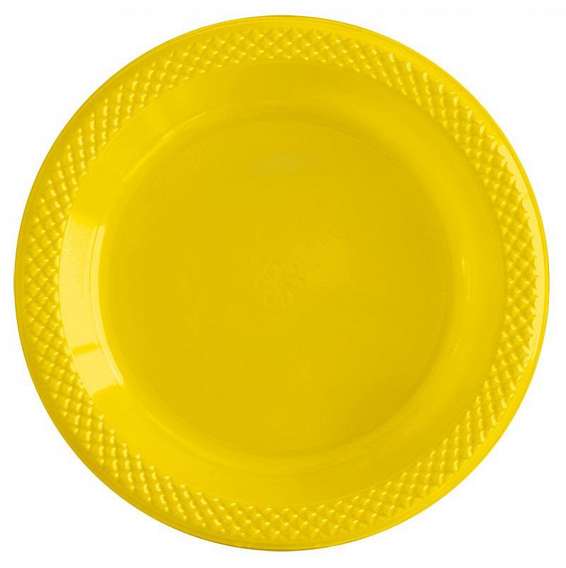 Тарелки пластик 150мм Делюкс желтые уп10