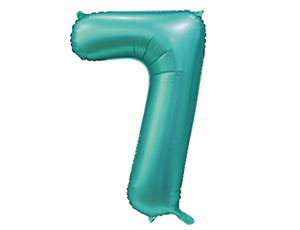 Шар фольга Цифра 40"/ВЗ Бирюза Teal "7" Сатин