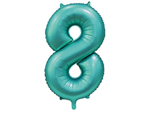 Шар фольга Цифра 40"/ВЗ Бирюза Teal "8" Сатин