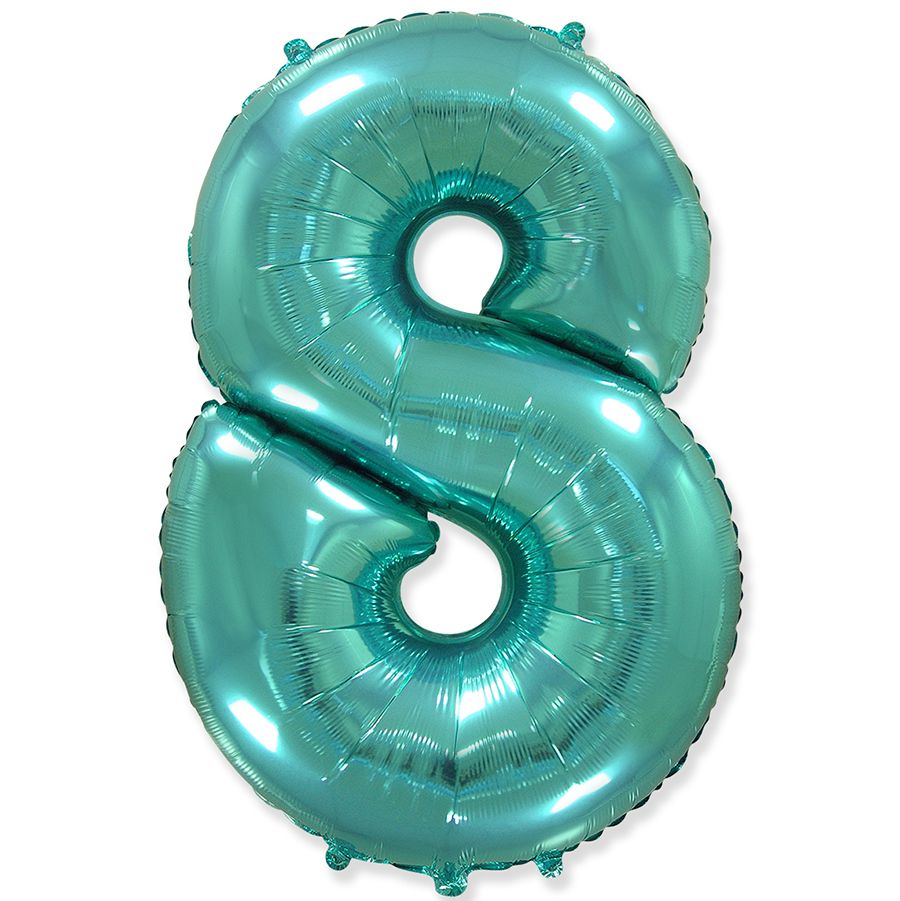 Шар фольга Цифра 40''/Fm Бирюза Тифани Tiffany "8"