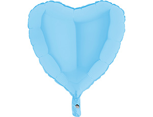 Шар фольга без рисунка 18'' сердце Голубое Blue пастель GR