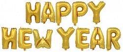 Шар фольга Буквы надпись Happy New Year мини Золото упаковка 16" FL