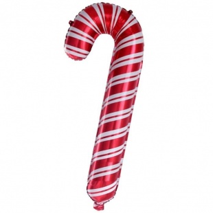 Шар-мини с клапаном, фольга Леденец-трость, красный