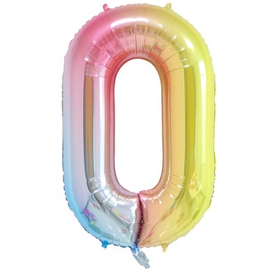 Шар фольга Цифра 40"/КА Градиент розовый "0"
