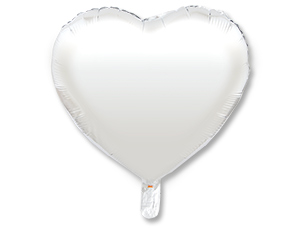 Шар фольга без рисунка 18'' сердце Серебро Silver металлик ВЗ