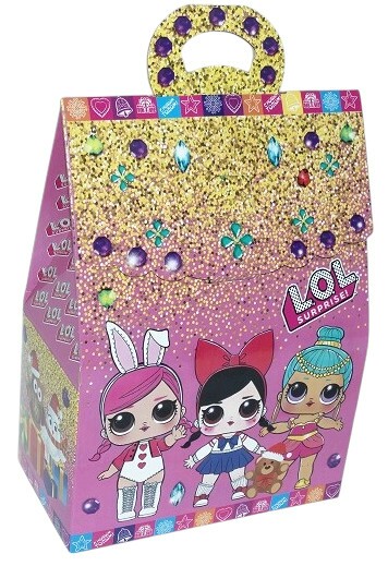 Коробка сборная Новогодний портфель ЛОЛ 17х24см