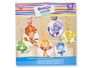 Украшение декор Спираль Фиксики 46-60см (уп12)
