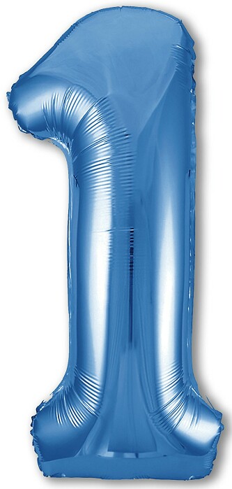 Шар фольга Цифра 40''/AG Slim Синяя Blue "1"