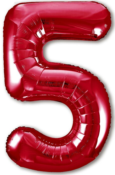 Шар фольга Цифра 40''/AG Slim Красная Red "5"