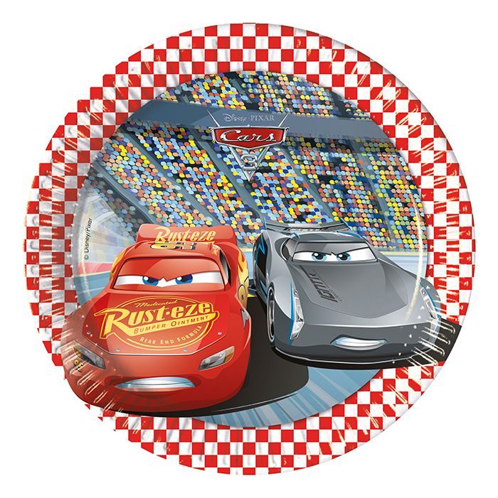 Тарелки бумага 200мм Тачки 3 Cars 3 уп8