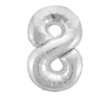 Шар фольга Цифра 40''/Fm Серебро Silver "8"
