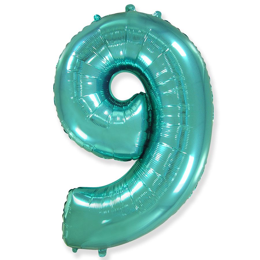 Шар фольга Цифра 40''/Fm Бирюза Тифани Tiffany "9"