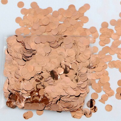 Конфетти Круг фольга 1,0см Розовое золото 500гр