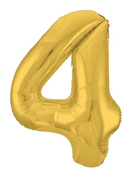 Шар фольга Цифра 40''/AG Slim Золото Gold "4"