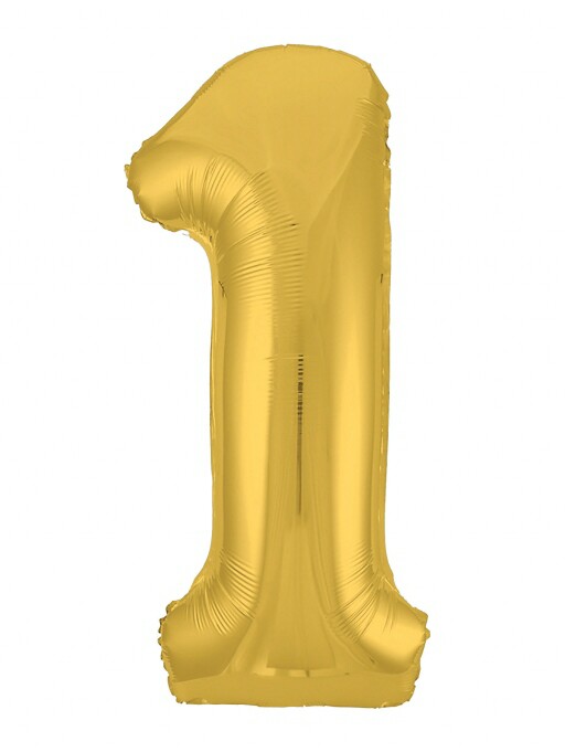 Шар фольга Цифра 40''/AG Slim Золото Gold "1"