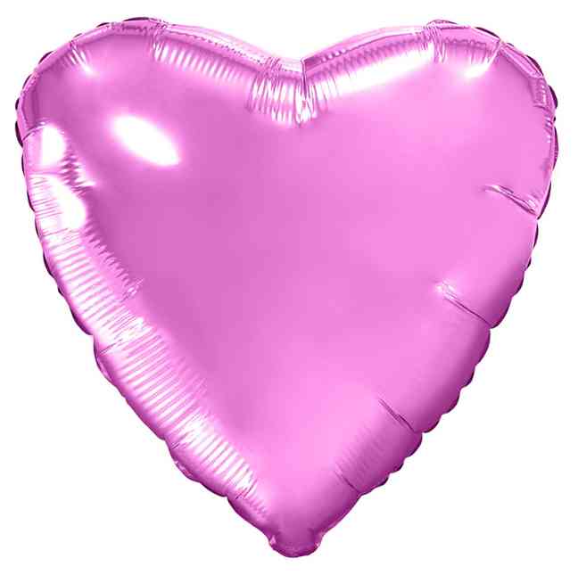 Шар фольга без рисунка 18'' сердце Розовое Pink металлик AG