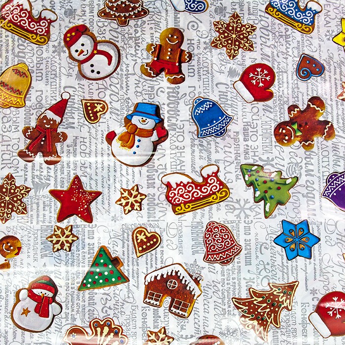 Скатерть ПЭТ 120х180см Новогодние пряники